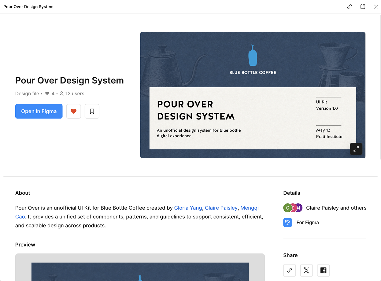 Pour Over Figma UI kit overview