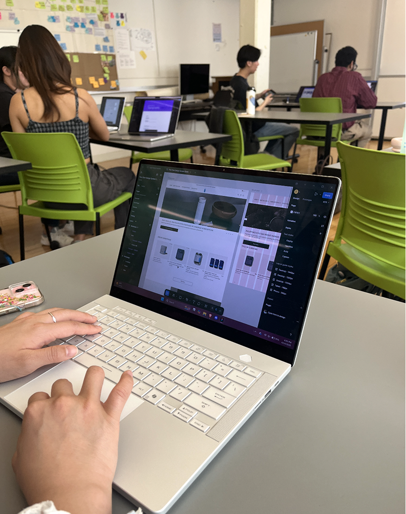 Designer testing Pour Over design system
