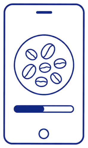 A phone analyzing the captured bean image
