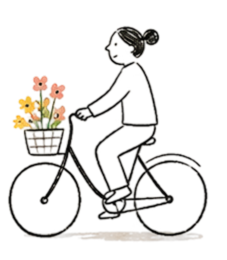 Small cyclist illustration for Sunwalk conclusion